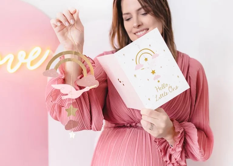 Ευχετήρια κάρτα γέννησης με κρεμαστό διακοσμητικό πελαργό 2 Ευχετήρια κάρτα γέννησης με κρεμαστό διακοσμητικό πελαργό - Image 2