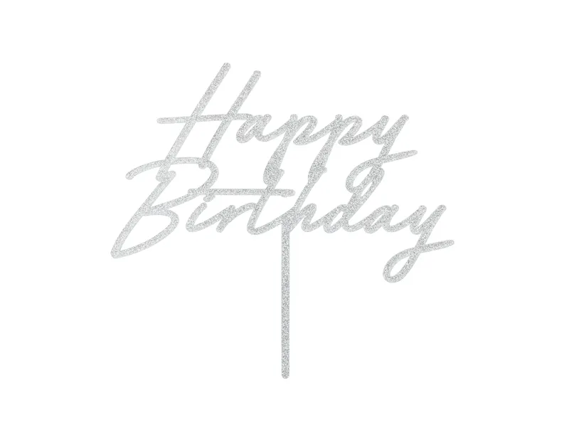 Διακοσμητικό Stick για συνθέσεις και μπουκέτα "Happy Birthday" - Ασημί 1 Διακοσμητικό Stick για συνθέσεις και μπουκέτα "Happy Birthday" - Ασημί