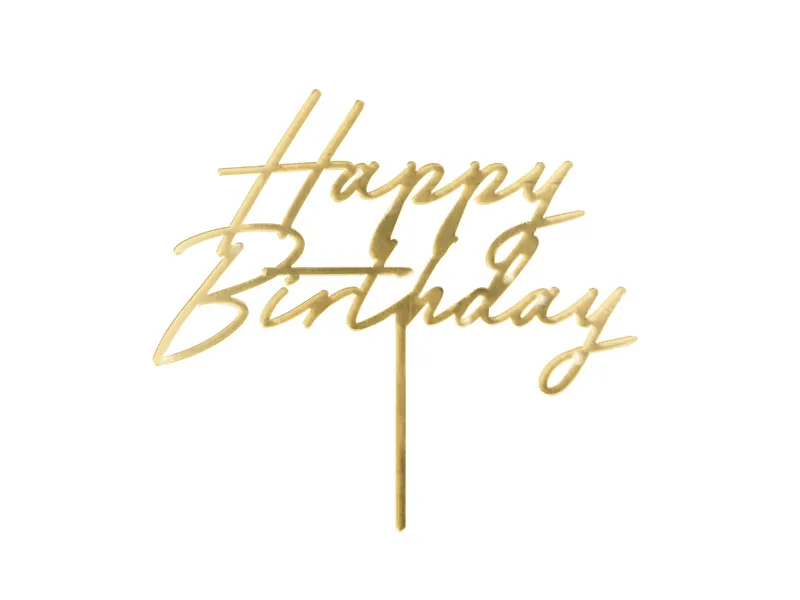 Διακοσμητικό Stick για συνθέσεις και μπουκέτα "Happy Birthday" - Χρυσό 1 Διακοσμητικό Stick για συνθέσεις και μπουκέτα "Happy Birthday" - Χρυσό